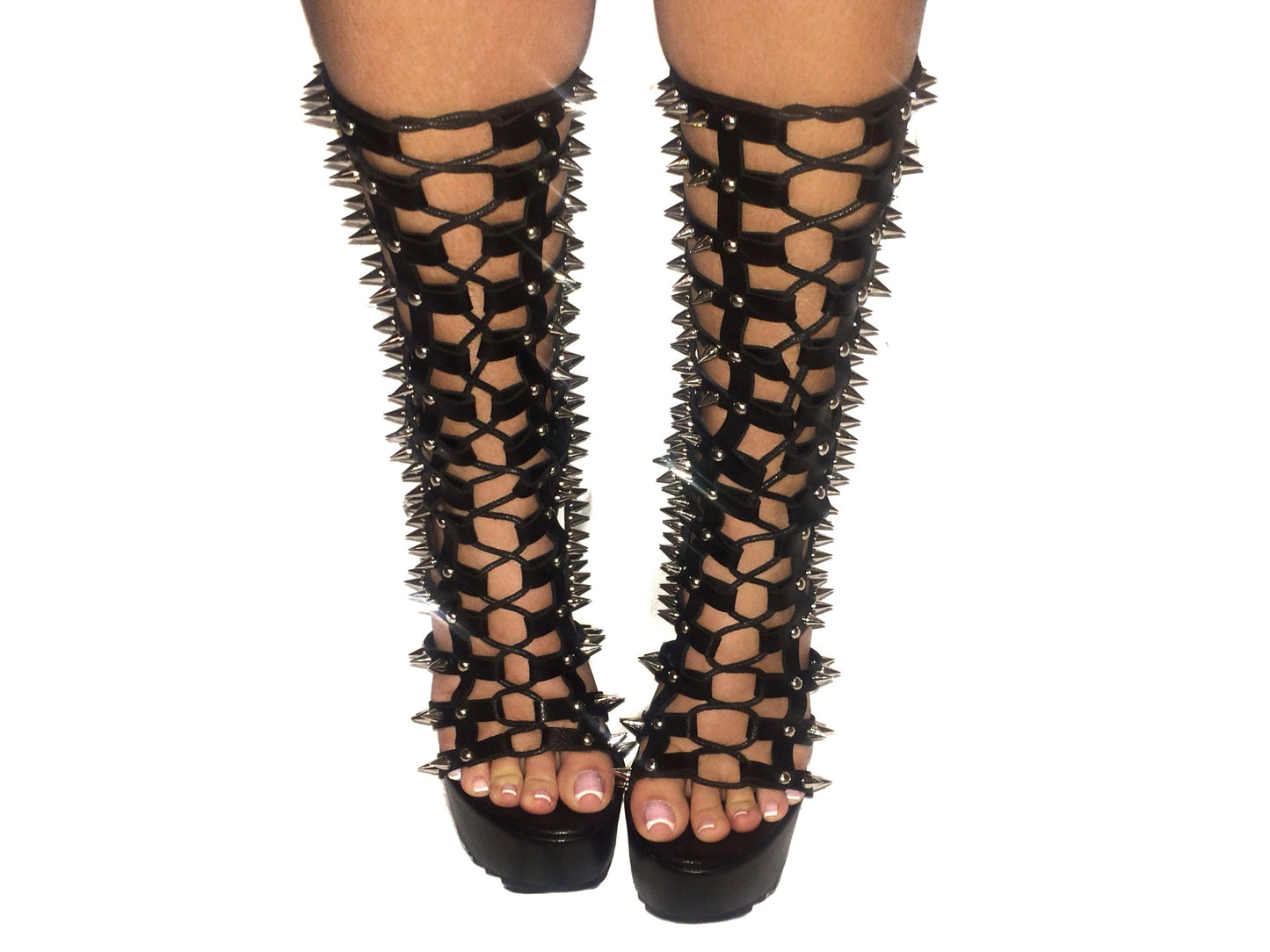 Spike Gladiator Wedge Heels